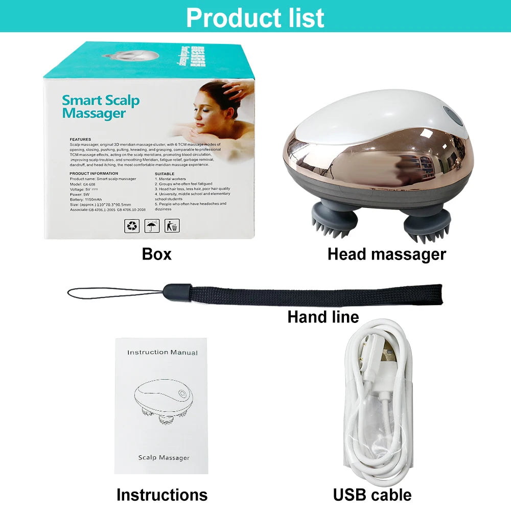 Rechargeable 3-Mode Scalp Massager Deep-Kneading Massage Brush product image 8