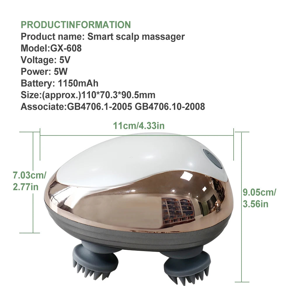 Rechargeable 3-Mode Scalp Massager Deep-Kneading Massage Brush product image 2