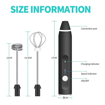 USB Rechargeable Handheld Milk Frother 3-Speed Whisk product image 5