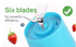 USB rechargeable personal blender with six blades